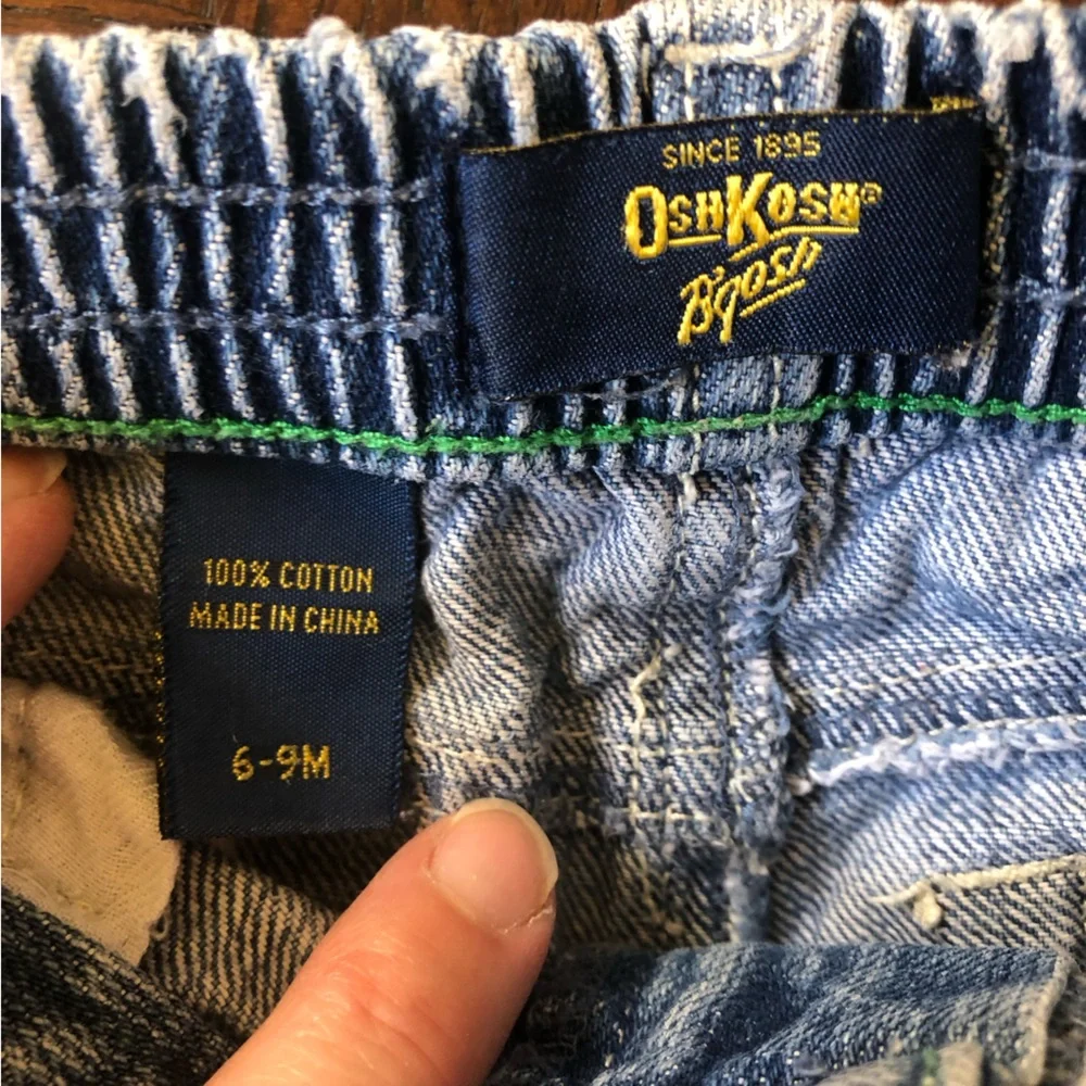 Oshkosh B’Gosh Denim Blue Jeans Elastic Waist Sz 6-9 Mo Baby